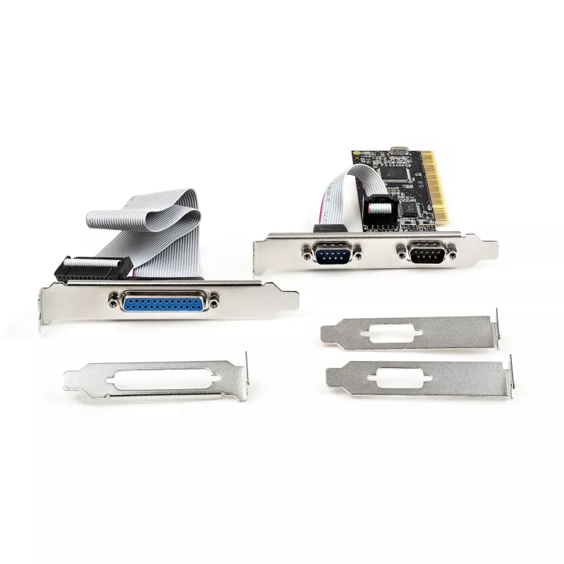 StarTech.com PCI kombinuota kortelė su dviem RS232 nuosekliaisiais prievadais (DB9) ir vienu lygiagrečiuoju LPT prievadu (DB25) – PCI adapterio kortelė, PCI išplėtimo kortelės valdiklis, PCI spausdintuvo kortelė