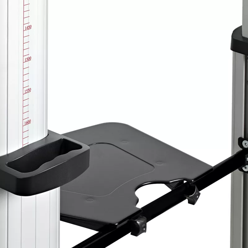 StarTech.com Dvigubas TV vežimėlis 37-60 colių VESA televizoriams, iki 50 kg kiekvienam – reguliuojamo aukščio TV laikiklis, mobilus stovas su lentynomis, riedantis stovas ant ratukų