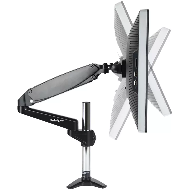 StarTech.com stalinis monitoriaus laikiklis vienam VESA ekranui iki 32 colių arba 49 colių itin plačiam 8kg/17,6lb – pilnas judesys, reguliuojamas aukštis – C spaustuvas, grommet – vieno monitoriaus laikiklis