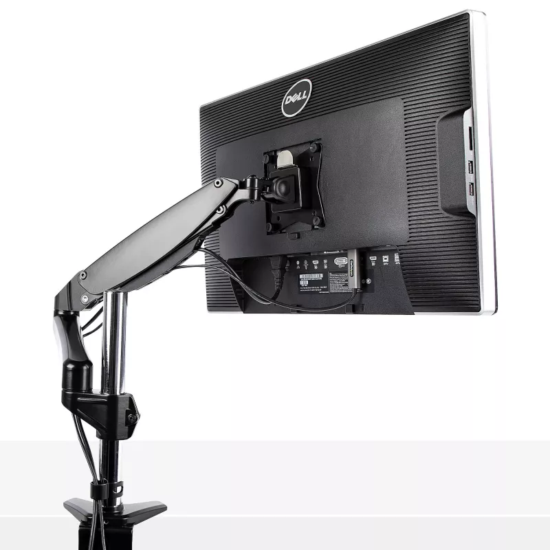 StarTech.com stalinis monitoriaus laikiklis vienam VESA ekranui iki 32 colių arba 49 colių itin plačiam 8kg/17,6lb – pilnas judesys, reguliuojamas aukštis – C spaustuvas, grommet – vieno monitoriaus laikiklis