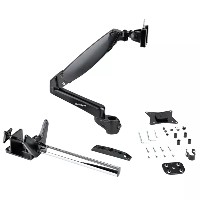 StarTech.com stalinis monitoriaus laikiklis vienam VESA ekranui iki 32 colių arba 49 colių itin plačiam 8kg/17,6lb – pilnas judesys, reguliuojamas aukštis – C spaustuvas, grommet – vieno monitoriaus laikiklis