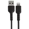 StarTech.com 12 colių (30 cm) Patvarus juodas USB-A į Lightning laidas - Sunkaus naudojimo armuotas aramidiniu pluoštu USB A tipo į Lightning įkrovimo/sinchronizavimo laidas - Apple MFi sertifikuotas iPad/iPhone 12