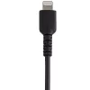 StarTech.com 12 colių (30 cm) Patvarus juodas USB-A į Lightning laidas - Sunkaus naudojimo armuotas aramidiniu pluoštu USB A tipo į Lightning įkrovimo/sinchronizavimo laidas - Apple MFi sertifikuotas iPad/iPhone 12