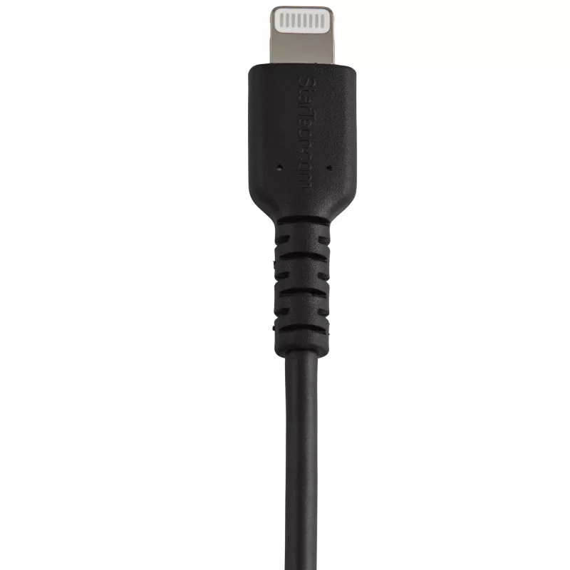 StarTech.com 12 colių (30 cm) Patvarus juodas USB-A į Lightning laidas - Sunkaus naudojimo armuotas aramidiniu pluoštu USB A tipo į Lightning įkrovimo/sinchronizavimo laidas - Apple MFi sertifikuotas iPad/iPhone 12
