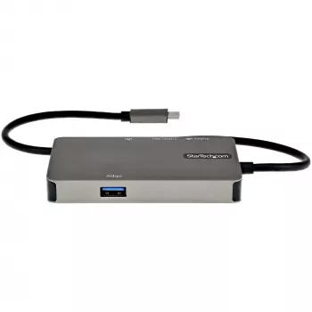 StarTech.com USB-C kelių prievadų adapteris - USB-C į 4K 30Hz HDMI arba 1080p VGA - USB Type-C mini dokas su 100W maitinimo perdavimu, 3 prievadų USB 5Gbps šakotuvu, GbE - 30 cm laidas