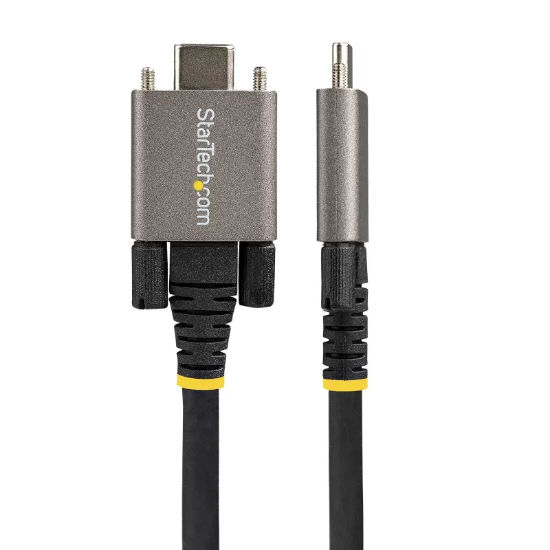 StarTech.com 20 colių (50 cm) USB-C laidas su šoniniais fiksavimo varžtais – 10Gbps, USB 3.1/3.2 Gen 2, 100W (5A) Power Delivery, DP Alt režimas – dvigubas fiksavimo varžtas – USB-C laidas įkrovimui ir sinchronizavimui