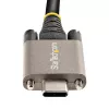 StarTech.com 20 colių (50 cm) USB-C laidas su šoniniais fiksavimo varžtais – 10Gbps, USB 3.1/3.2 Gen 2, 100W (5A) Power Delivery, DP Alt režimas – dvigubas fiksavimo varžtas – USB-C laidas įkrovimui ir sinchronizavimui