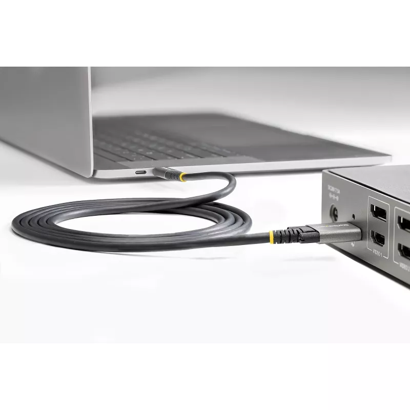 StarTech.com 20 colių (50 cm) USB-C laidas su šoniniais fiksavimo varžtais – 10Gbps, USB 3.1/3.2 Gen 2, 100W (5A) Power Delivery, DP Alt režimas – dvigubas fiksavimo varžtas – USB-C laidas įkrovimui ir sinchronizavimui