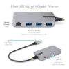 StarTech.com USB 3.0 3x USB-A ir Gigabit Ethernet šakotuvas