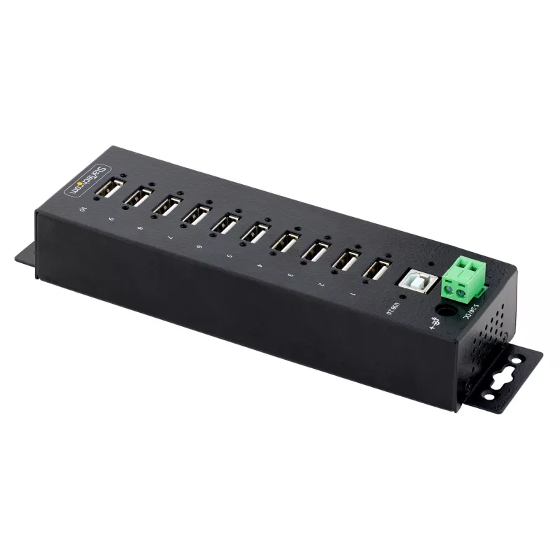 StarTech.com 10 prievadų pramoninis USB 2.0 šakotuvas su ESD 4 lygio apsauga