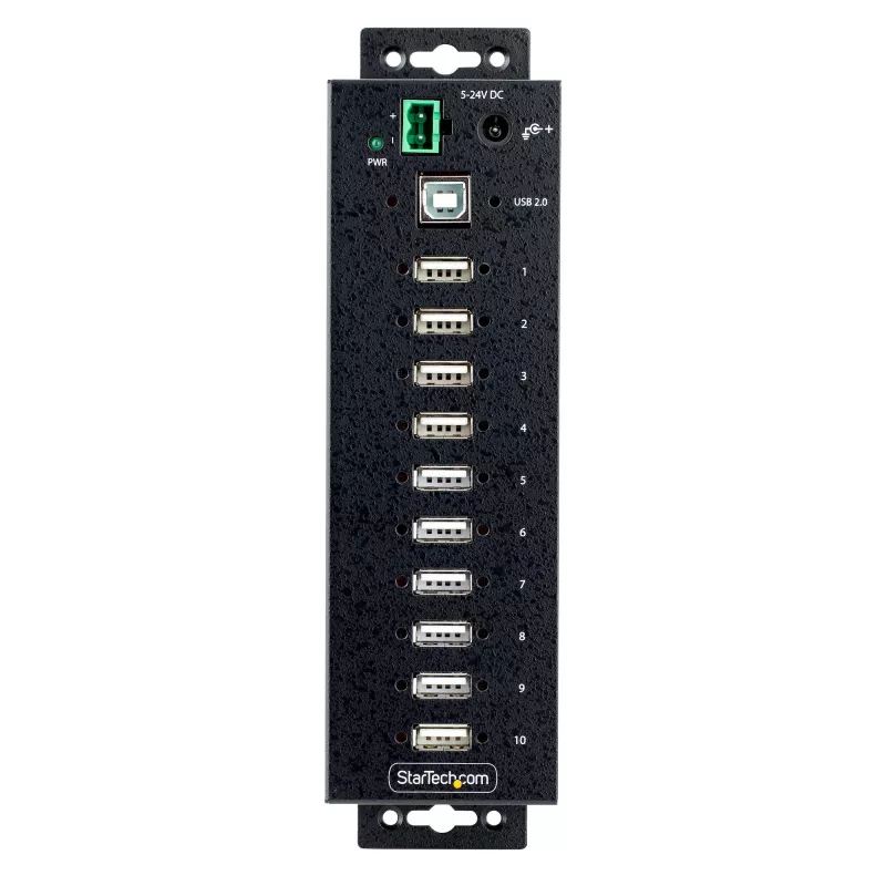 StarTech.com 10 prievadų pramoninis USB 2.0 šakotuvas su ESD 4 lygio apsauga