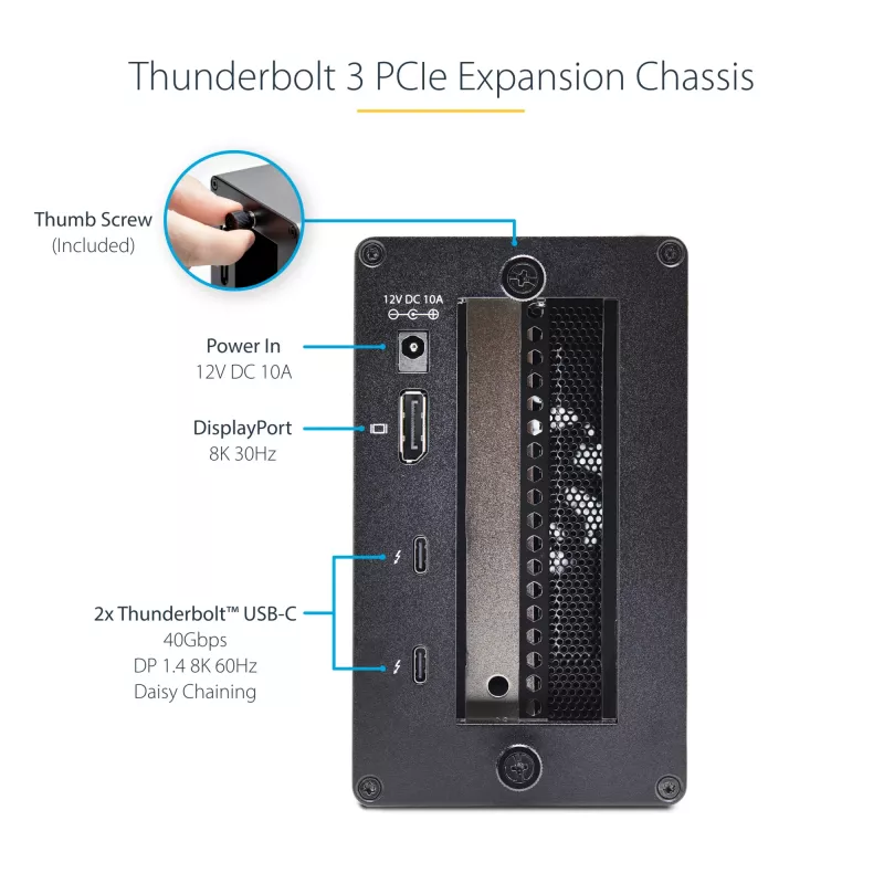StarTech.com Dvigubo lizdo Thunderbolt 3 PCIe plėtinio korpusas