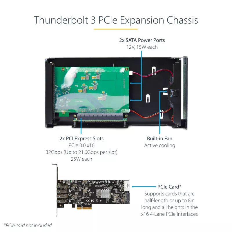 StarTech.com Dvigubo lizdo Thunderbolt 3 PCIe plėtinio korpusas