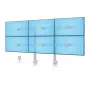 StarTech.com šešių monitorių stovas su skersiniu, iki 32 colių ekranams, 8 kg vienam, dviejų kolonų, C-spaustuvas/įvorė, reguliuojamas aukštis