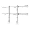 StarTech.com šešių monitorių stovas su skersiniu, iki 32 colių ekranams, 8 kg vienam, dviejų kolonų, C-spaustuvas/įvorė, reguliuojamas aukštis