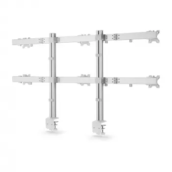 StarTech.com šešių monitorių stovas su skersiniu, iki 32 colių ekranams, 8 kg vienam, dviejų kolonų, C-spaustuvas/įvorė, reguliuojamas aukštis