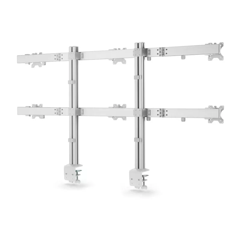 StarTech.com šešių monitorių stovas su skersiniu, iki 32 colių ekranams, 8 kg vienam, dviejų kolonų, C-spaustuvas/įvorė, reguliuojamas aukštis