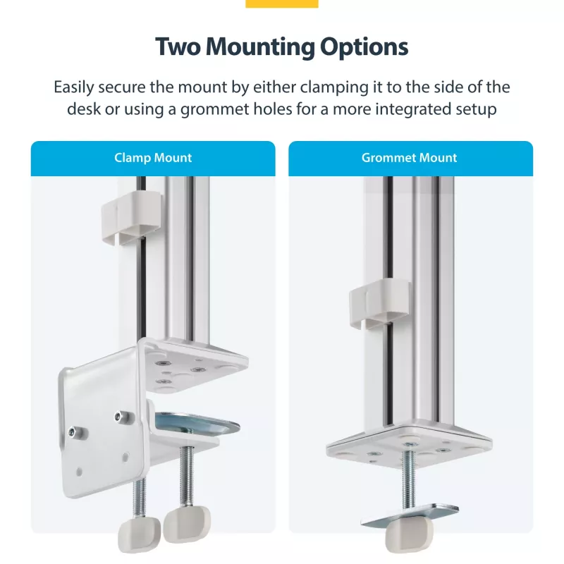 StarTech.com šešių monitorių stovas su skersiniu, iki 32 colių ekranams, 8 kg vienam, dviejų kolonų, C-spaustuvas/įvorė, reguliuojamas aukštis