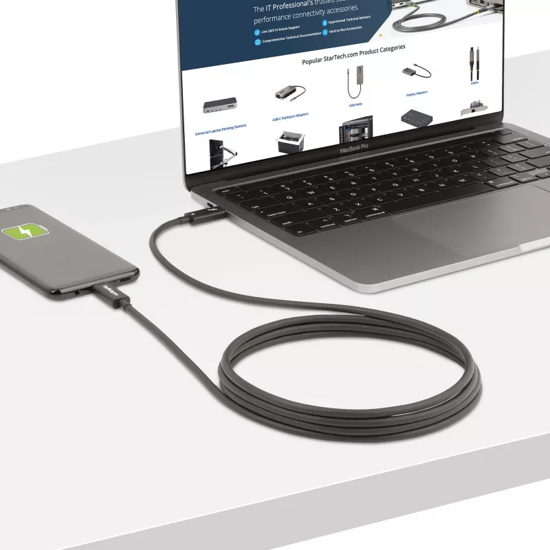 StarTech.com 2 m aktyvus Thunderbolt 4 kabelis, 40 Gbps, 100 W, 4K/8K vaizdas, Intel sertifikuotas