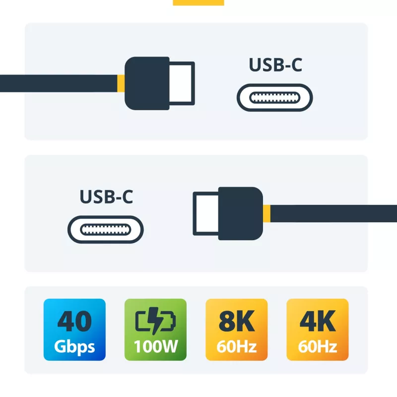 StarTech.com 2 m aktyvus Thunderbolt 4 kabelis, 40 Gbps, 100 W, 4K/8K vaizdas, Intel sertifikuotas