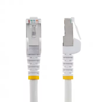 StarTech.com 1,5 m CAT6a eterneto kabelis - baltas - mažai dūmų, be halogeno (LSZH) - 10GbE 500MHz 100W PoE++ su apsauga nuo užkabinimo RJ-45 ir įtempimo mažinimo antgaliais S/FTP tinklo jungiamasis laidas