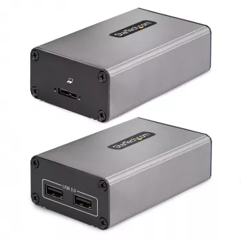 StarTech.com 2 prievadų USB 3.0 plėstuvas per OM3 daugiamodį šviesolaidį - LC/LC - 2x 5Gbps USB-A šakotuvas - 350 m (1150 pėdų) atstumas - patvarus USB šviesolaidinis plėstuvas