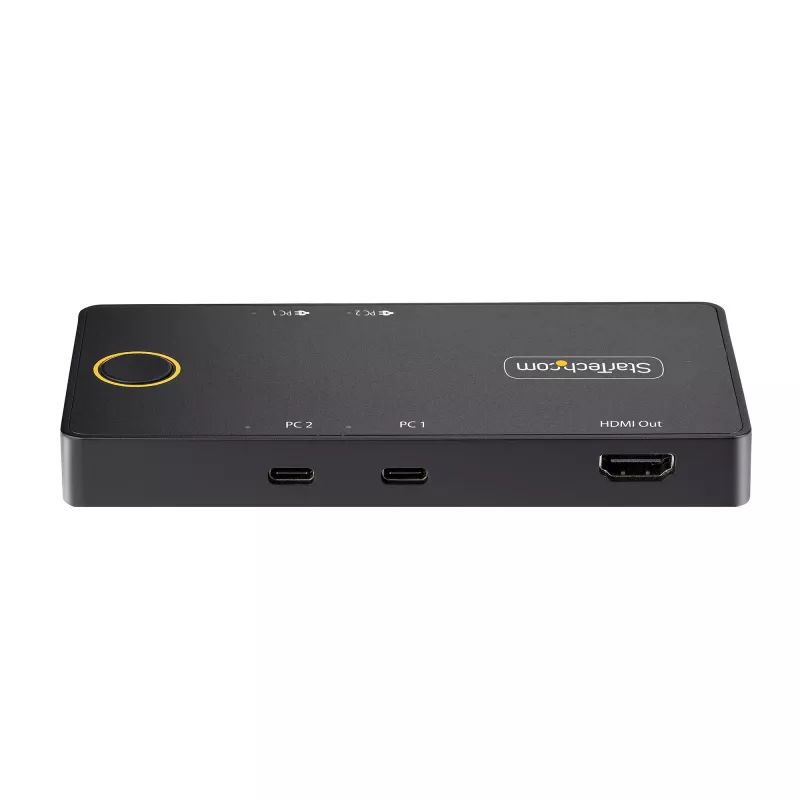 StarTech.com 2 prievadų USB-C KVM jungiklis, vienas 4K 60Hz HDMI monitorius, dvigubi 100W maitinimo perdavimo prievadai, maitinamas iš magistralės, suderinamas su USB Type-C/USB4/Thunderbolt 3/4 – mažas formos faktorius