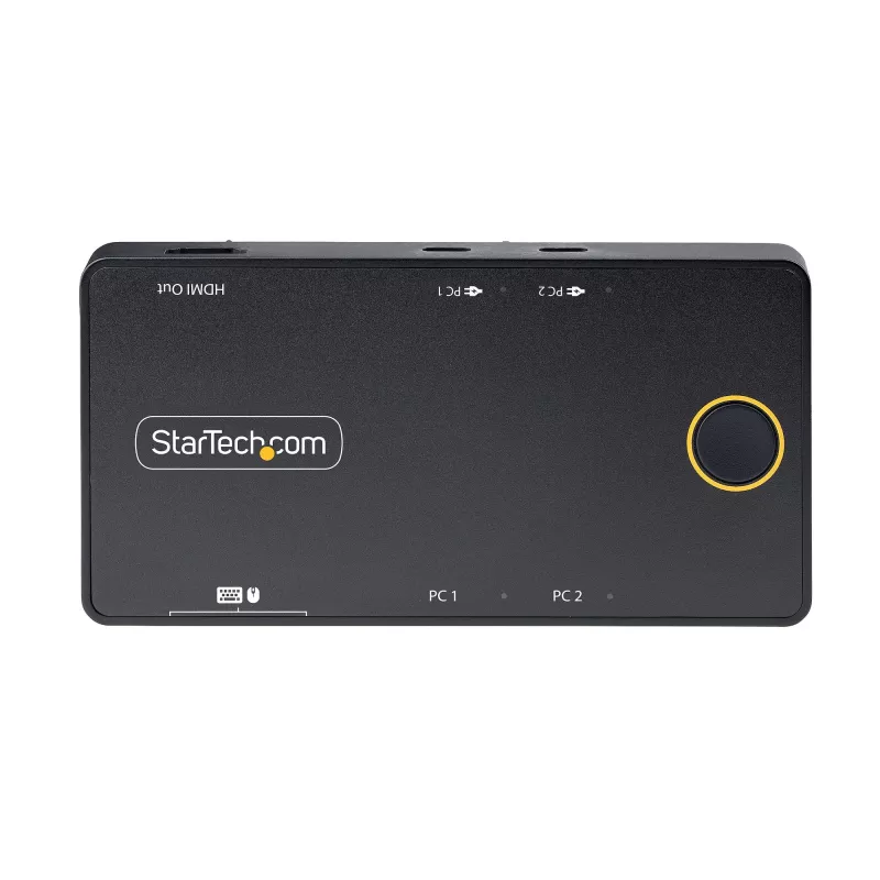 StarTech.com 2 prievadų USB-C KVM jungiklis, vienas 4K 60Hz HDMI monitorius, dvigubi 100W maitinimo perdavimo prievadai, maitinamas iš magistralės, suderinamas su USB Type-C/USB4/Thunderbolt 3/4 – mažas formos faktorius