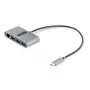 StarTech.com 3 prievadų USB-C centras su Ethernet - 3x USB-A - Gigabit Ethernet - USB 3.0 5Gbps - maitinamas iš magistralės - 30 cm ilgio USB-C laidas - nešiojamas USB-C į USB-A centras