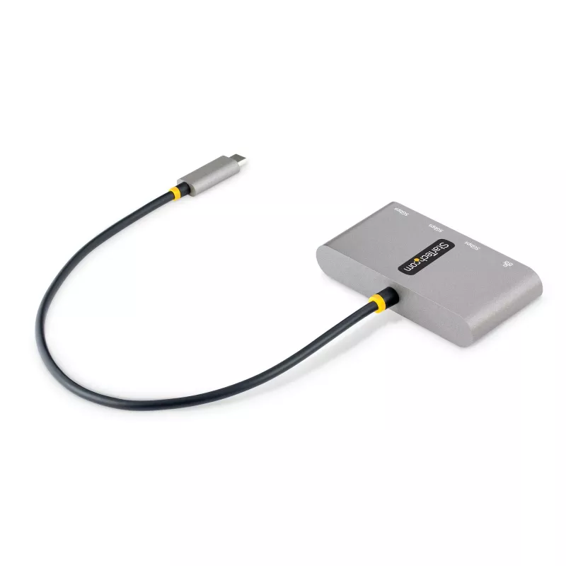 StarTech.com 3 prievadų USB-C centras su Ethernet - 3x USB-A - Gigabit Ethernet - USB 3.0 5Gbps - maitinamas iš magistralės - 30 cm ilgio USB-C laidas - nešiojamas USB-C į USB-A centras