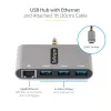 StarTech.com 3 prievadų USB-C centras su Ethernet - 3x USB-A - Gigabit Ethernet - USB 3.0 5Gbps - maitinamas iš magistralės - 30 cm ilgio USB-C laidas - nešiojamas USB-C į USB-A centras