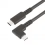 StarTech.com 1,6 pėdų (50 cm) tvirtas stačiu kampu USB-C laidas, USB 3.2 Gen 2 (10 Gbps), pilnai funkcionalus USB C į C duomenų perdavimo laidas, 4K 60 Hz DP Alt režimas, 100 W galios tiekimas – 90 laipsnių USB Type-C laidas
