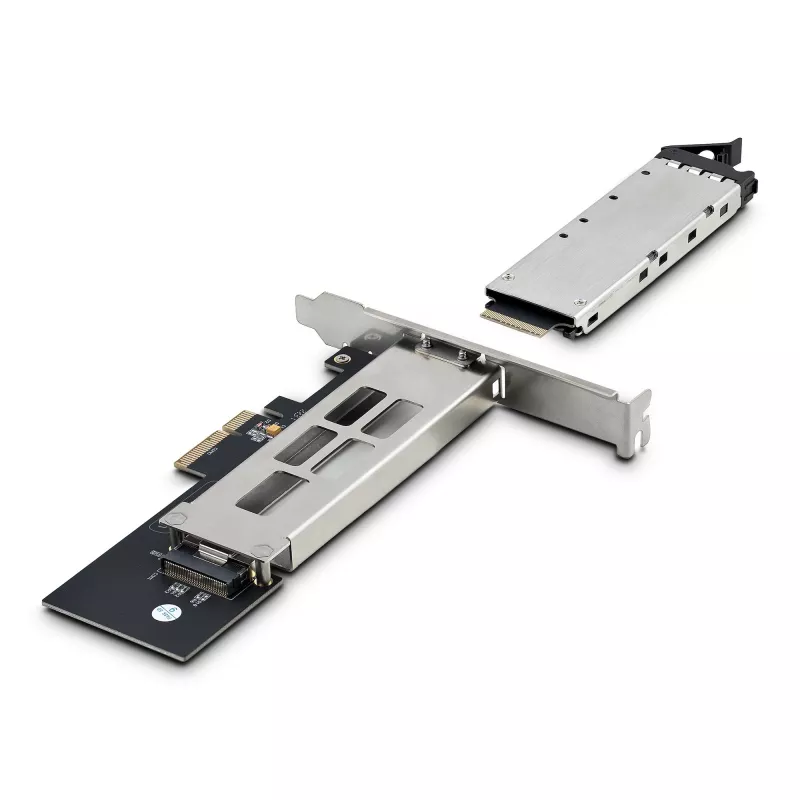 StarTech.com M.2 NVMe SSD į PCIe x4 mobilus dėklas / galinė plokštė su išimamu padėklu, PCI Express lizdui, be įrankių montavimas, PCIe 4.0/3.0 karštas keitimas, užraktas su 2 raktais