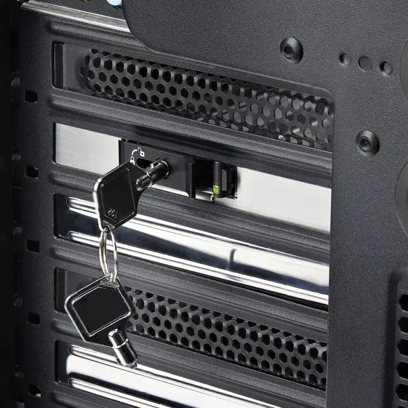 StarTech.com M.2 NVMe SSD į PCIe x4 mobilus dėklas / galinė plokštė su išimamu padėklu, PCI Express lizdui, be įrankių montavimas, PCIe 4.0/3.0 karštas keitimas, užraktas su 2 raktais