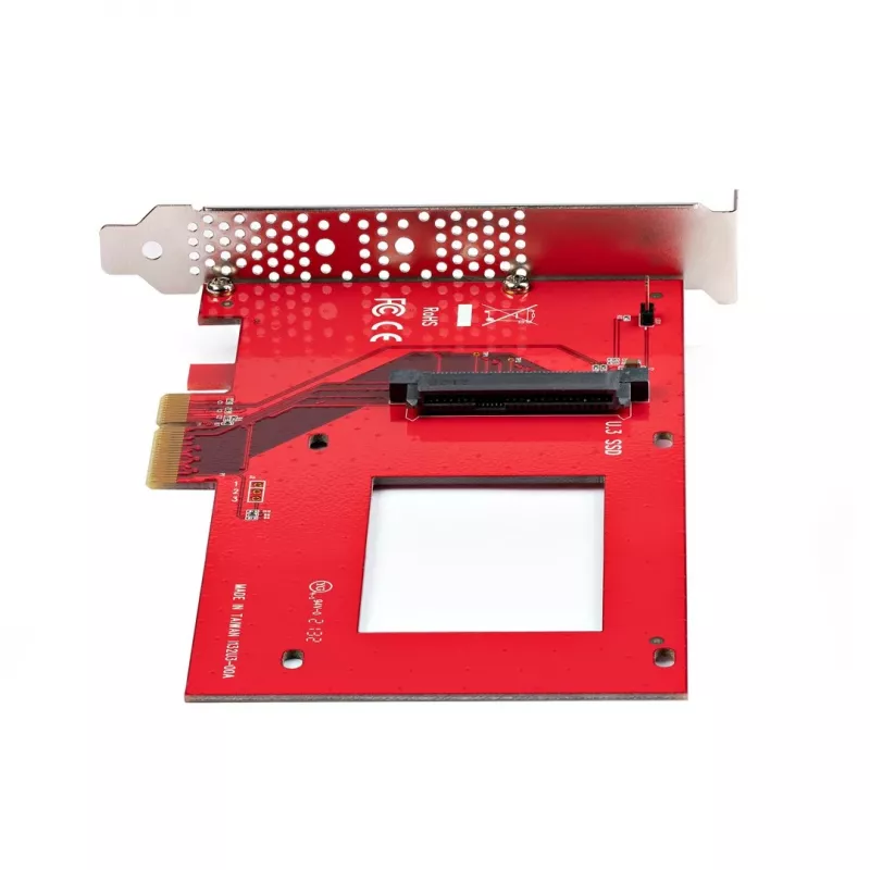 StarTech.com U.3 į PCIe adapterio kortelė, PCIe 4.0 x4 adapteris, skirta 2,5 colio U.3 NVMe SSD, SFF-TA-1001 PCI Express papildymo kortelė staliniams kompiuteriams/serveriams, TAA atitinkanti – nuo OS nepriklausoma