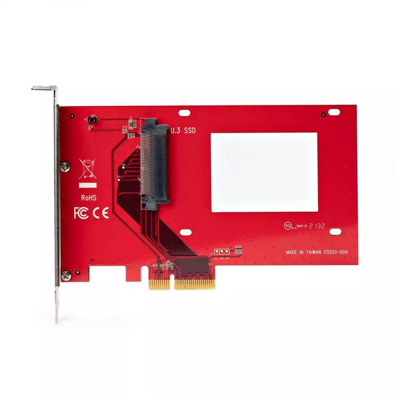StarTech.com U.3 į PCIe adapterio kortelė, PCIe 4.0 x4 adapteris, skirta 2,5 colio U.3 NVMe SSD, SFF-TA-1001 PCI Express papildymo kortelė staliniams kompiuteriams/serveriams, TAA atitinkanti – nuo OS nepriklausoma