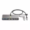 StarTech.com 2 prievadų USB-C šakotuvas su Ethernet ir RS-232, prisegtas USB-C į USB-A adapteris, 100W PD perdavimas, 2x USB-A 5Gbps, Gigabit Ethernet, RS232 Serial (FTDI)