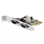 StarTech.com 2 prievadų PCI Express serijinė sąsajos plokštė, dviejų prievadų PCIe į RS232 (DB9) serijinė kortelė, 16C1050 UART, žemo / pilno profilio laikikliai, COM išlaikymas, skirta Windows / Linux