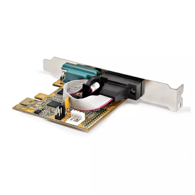 StarTech.com 2 prievadų PCI Express serijinė sąsajos plokštė, dviejų prievadų PCIe į RS232 (DB9) serijinė kortelė, 16C1050 UART, žemo / pilno profilio laikikliai, COM išlaikymas, skirta Windows / Linux