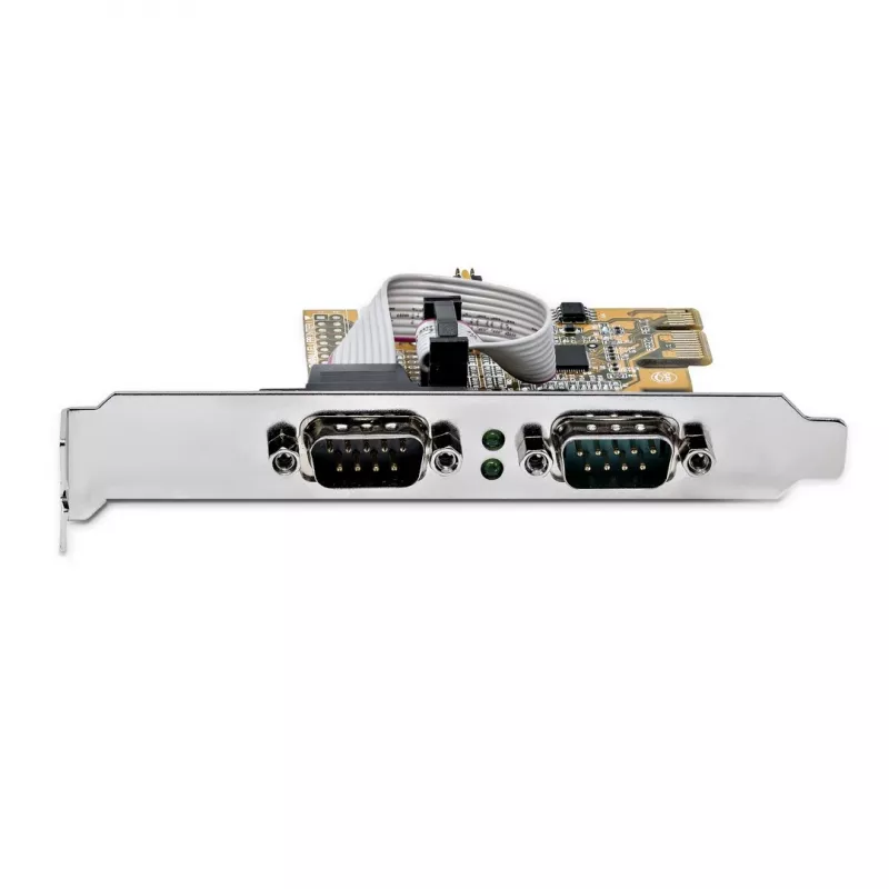 StarTech.com 2 prievadų PCI Express serijinė sąsajos plokštė, dviejų prievadų PCIe į RS232 (DB9) serijinė kortelė, 16C1050 UART, žemo / pilno profilio laikikliai, COM išlaikymas, skirta Windows / Linux