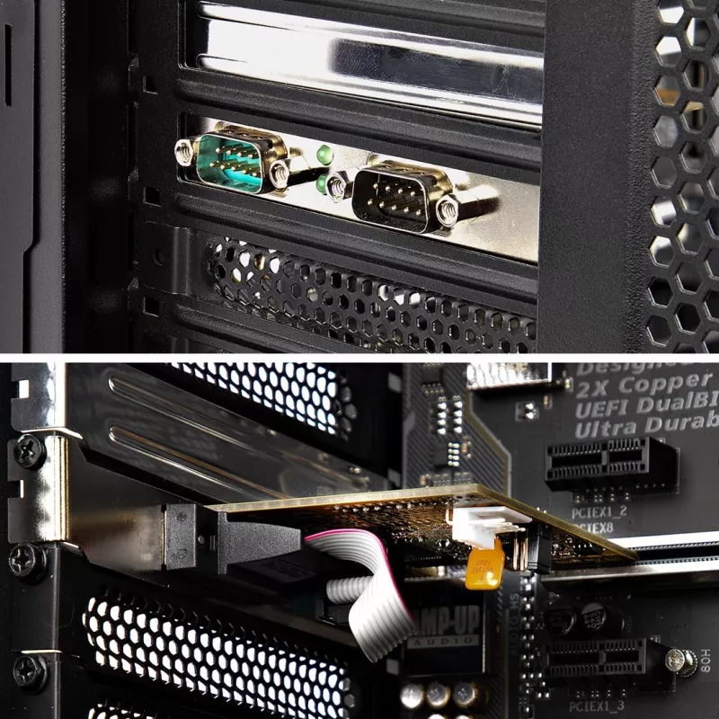 StarTech.com 2 prievadų PCI Express serijinė sąsajos plokštė, dviejų prievadų PCIe į RS232 (DB9) serijinė kortelė, 16C1050 UART, žemo / pilno profilio laikikliai, COM išlaikymas, skirta Windows / Linux
