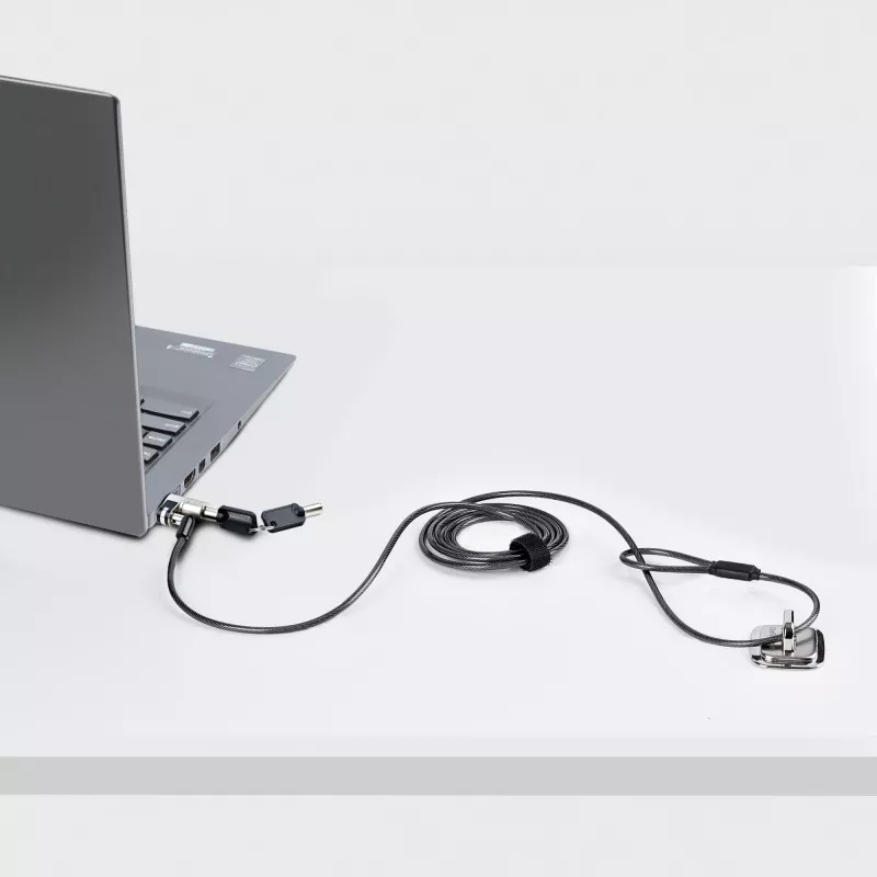 StarTech.com Nano nešiojamojo kompiuterio spynos kabelis, 2 m, apsauga nuo vagystės su raktu, Nano lizdui, skirtas EliteBook/LenovoX1/2-1, plieninis kabelis