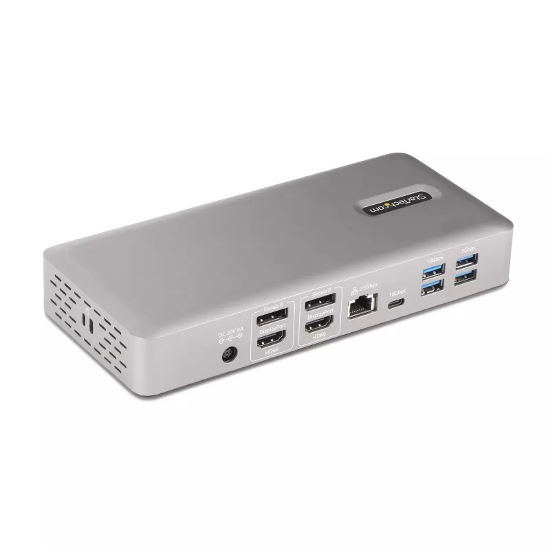 StarTech.com universali USB4 ir Thunderbolt 4 dokų stotelė, keturi ekranai Windows, du ekranai MacBook, HDMI DP dokas su 98W įkrovimu nešiojamam kompiuteriui