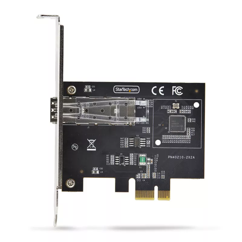 StarTech.com 1 prievado GbE SFP tinklo plokštė, PCIe 2.1 x1, Intel I210-IS, 1GbE valdiklis, 1000BASE vario/šviesolaidinis, vieno prievado Gigabit Ethernet NIC, darbalaukio/serverio pagrindinėms plokštėms - suderinama su Windows ir Linux