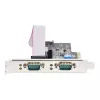 StarTech.com 2 prievadų PCIe serijinė plokštė, dviejų prievadų PCI Express į RS232/RS422/RS485 (DB9) serijinė plokštė, su žemo profilio laikikliais, 16C1050 UART, Windows/Linux, TAA atitiktis – 4 lygio ESD apsauga
