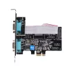 StarTech.com 2 prievadų PCIe serijinė plokštė, dviejų prievadų PCI Express į RS232/RS422/RS485 (DB9) serijinė plokštė, su žemo profilio laikikliais, 16C1050 UART, Windows/Linux, TAA atitiktis – 4 lygio ESD apsauga