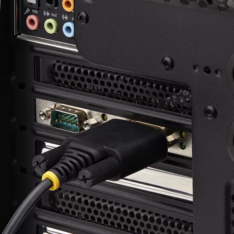 StarTech.com 2 prievadų PCIe serijinė plokštė, dviejų prievadų PCI Express į RS232/RS422/RS485 (DB9) serijinė plokštė, su žemo profilio laikikliais, 16C1050 UART, Windows/Linux, TAA atitiktis – 4 lygio ESD apsauga