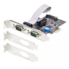 StarTech.com 2 prievadų PCIe serijinė plokštė, dviejų prievadų PCI Express į RS232/RS422/RS485 (DB9) serijinė plokštė, su žemo profilio laikikliais, 16C1050 UART, Windows/Linux, TAA atitiktis – 4 lygio ESD apsauga