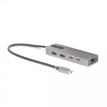 StarTech.com 3 prievadų USB-C stotelė su 2,5 Gbps Ethernet ir 100 W Power Delivery pralaidumu, USB 3.2 10 Gbps, 2x USB-A / 1x USB-C, nešiojamas USB-C adapteris