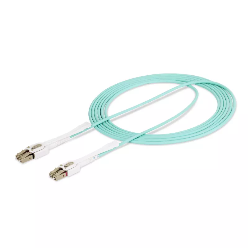 StarTech.com 3 m LC–LC (UPC) OM4 daugiamodis šviesolaidinis kabelis su stūmimo-traukimo skirtukais, 50/125 µm, 100G, atsparus lenkimui, maži įterpimo nuostoliai – LSZF šviesolaidinis trumpiklis